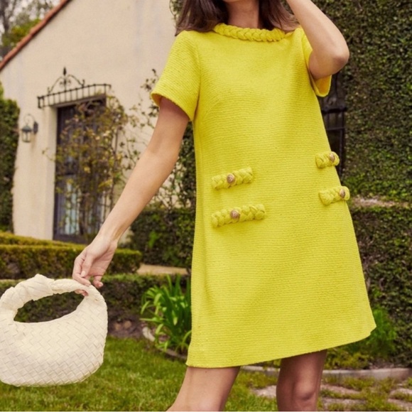 Tuckernuck Dresses & Skirts - Tuckernuck Tweed Jackie Dress Limoncello Yellow Large